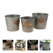  3 Pcs Secchio Latta Vintage