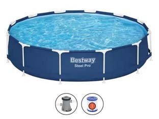 Piscina steel pro tonda con - piscina,