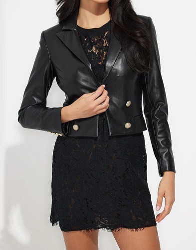 Blazer donna pelle nero