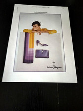 1980 SALVATORE FERRAGAMO FIRENZE BORSA SCARPE FOULARD FASHION VINTAGE AD PUB