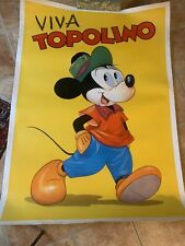 VIVA TOPOLINO POSTER MANIFESTO WALT DISNEY ORIGINALE VINTAGE ANNI 60/70 TOPOLINO