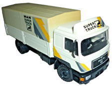 Conrad modellino in metallo camion 4132 MAN F 90 Super Truck pianale telone 1:50