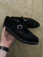 Scarpe Tuk Creepers uomo taglia 11 nere con fibbia ottime condizioni