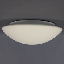 Lampada Plafoniera Design Moderno Vetro Satinato Bianco Metallo Made In Italy