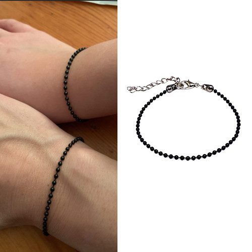 Bracciale nero con catena - catena, a