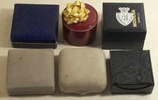 LOTTO 6 SCATOLINE PER PREZIOSI-VINTAGE-D'EPOCA-ANELLI-ORECCHINI-SPILLE-MEDAGLI*