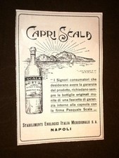 Pubblicità d'Epoca per Collezionisti Vino Capri di Pasquale Scala di Napoli