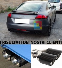 AUDI TT 8J 2006-2014 LOOK SPORTIVO STT COPPIA TERMINALI ACCIAIO INOX CARBON LOOK