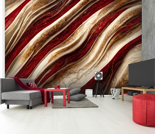 Carta parati marmo rosso - 3d,