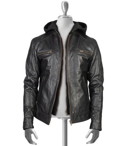 Giacca biker uomo nera - , vera