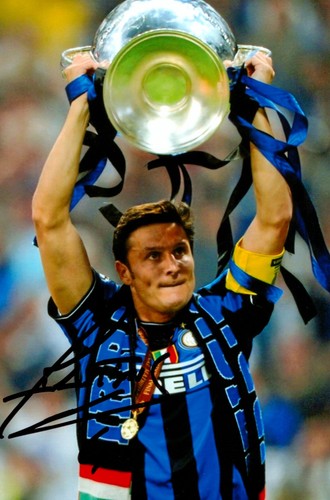 Javier zanetti hand - signed, 6x4