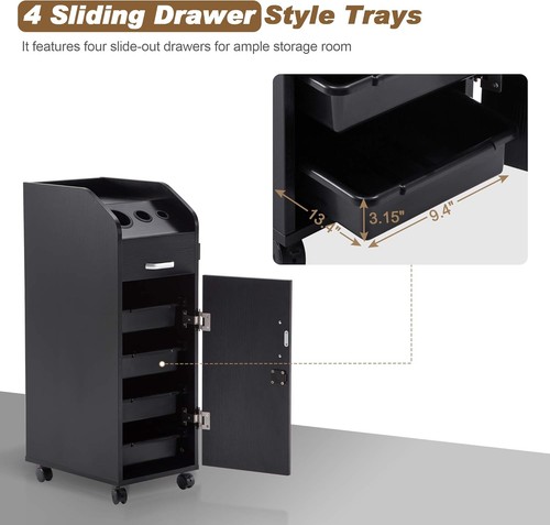 Barber storage trolley with - trolley,