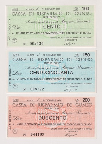 Miniassegni cassa risparmio - cassa,