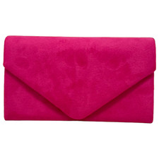 Pochette camoscio fucsia donna elegante cerimonia fuxia clutch borsetta a busta