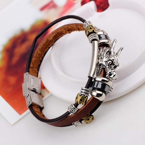 Bracciale pelle con - bracciale,