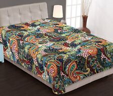 Copriletto reversibile trapuntato kantha etnico fatto a mano indiano coprilet...