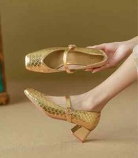 Decolte Scarpe 5 cm Oro Lucido Eleganti Comode Zeppa Pelle Sintetica 24763
