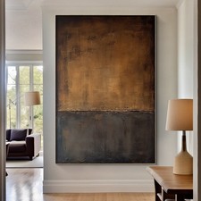 Quadro olio marrone astratto