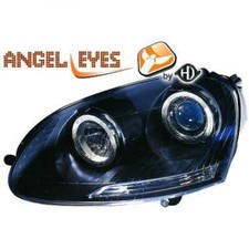 Set fari adatti per VW Golf 5 03-08 vetro trasparente/nero Angel Eyes 2214780