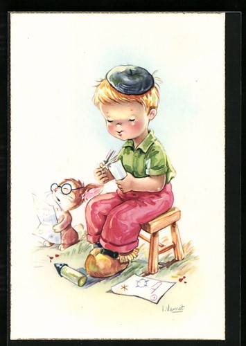 Cartolina artista firmata - d'artista,