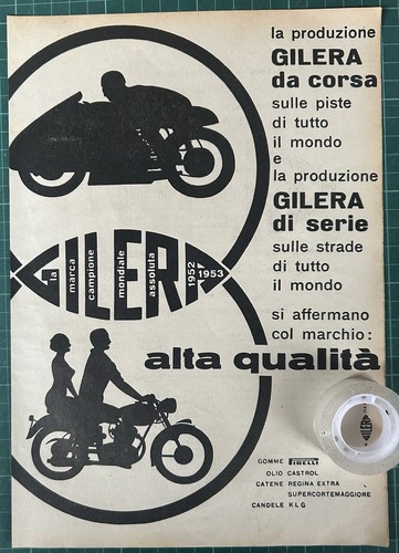 Rara pubblicità moto gilera - rara,