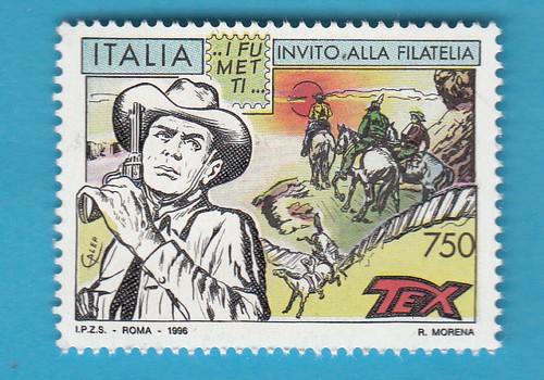Francobollo tex willer - tex, italia