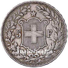 CONFOEDERATIO HELVETICA 5 FRANCHI 1892 B MONETA SVIZZERA 