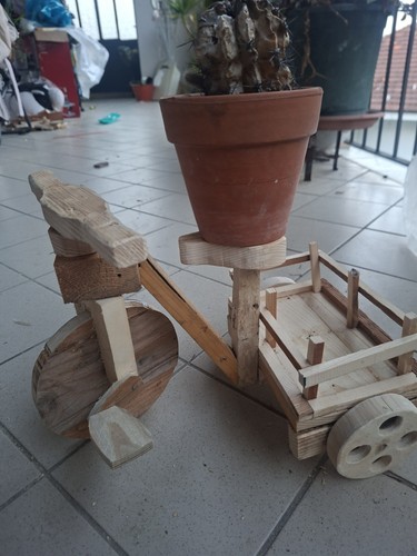 Treciclo legno portafiori - treciclo,