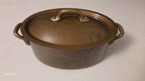 Vintage copper casserole dish - vintage,