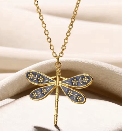 Collana libellula acciaio - libellula, in