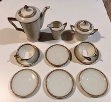 Servizio caffè in porcellana incompleto 13 pezzi caffettiera zuccheriera tazzine