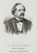 G. MARASTONI (*1834), Ritratto di Heinrich Perger, 1868, Litografia Romantica