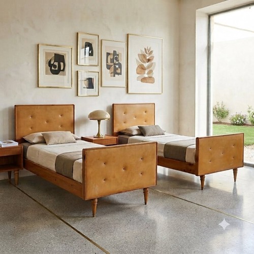 Coppia letti singoli vintage - letti,