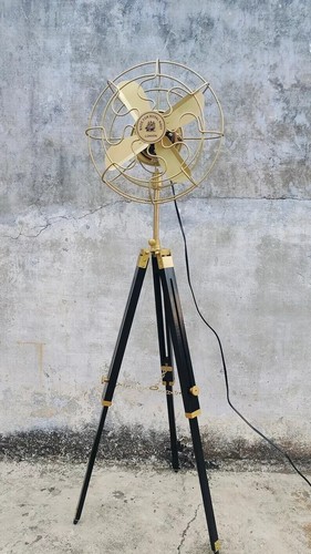 Brass floor fan with - fan,