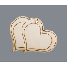 12X CUORE IN LEGNO 4 cm