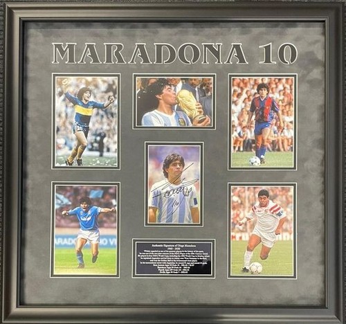 Diego maradona signed montage - diego,