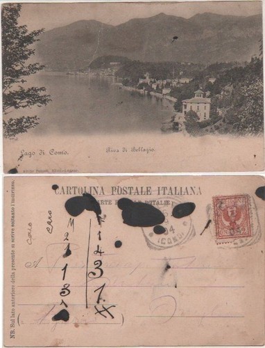 Cartolina lago como - cartolina, riva