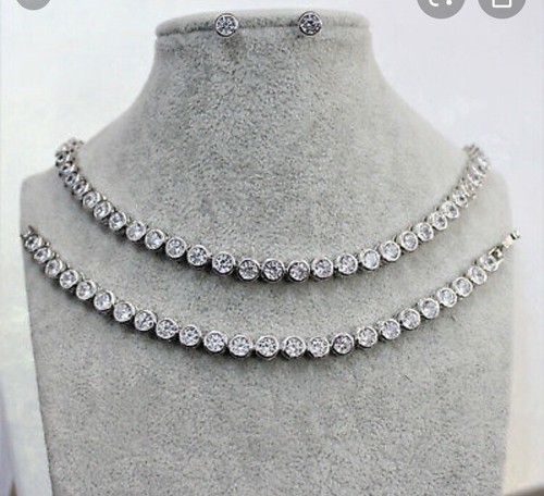 Collana tennis orecchini - orecchini, rodio