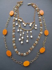 Malìparmi alta bigiotteria grande collana a più fili tribale ( Coro Trifari )