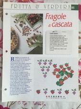 Schema punto croce Ricamo Frutta e verdura Fragole a cascata tovaglietta uva