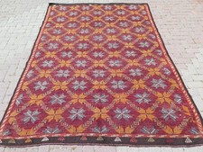 Tappeti Boho Kilim Turchi Vintage, Tappeto Ricamato Lana Pavimento Tappeto...