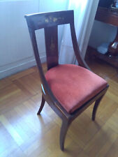 6 sedie antiche impero gondolina rosse intarsi in bronzo primi 900 