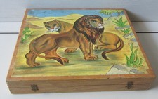 Scatola di cubetti - animali - giocattolo d'epoca / 5 scene