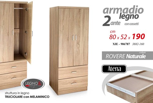 Armadio moderno bianco - legno, 2