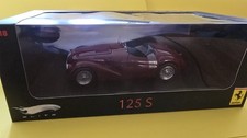 FERRARI 125S, rosso scuro, Hot Wheels ELITE MATTEL 1/18 come nuovo sigillato 