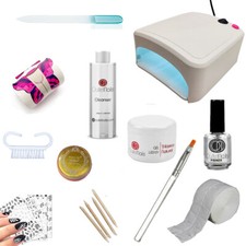 KIT RICOSTRUZIONE UNGHIE GEL UV LED NO NDED LIME NAIL ART LAMPADA 36 WATT UV/LED