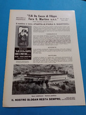 PUBBLICITA' 1977 DE CECCO DI FILIPPO MOLINO PASTIFICIO PASTA FARA S.MARTINO