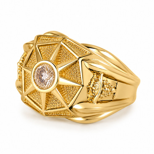 Anello grande sigillo oro con