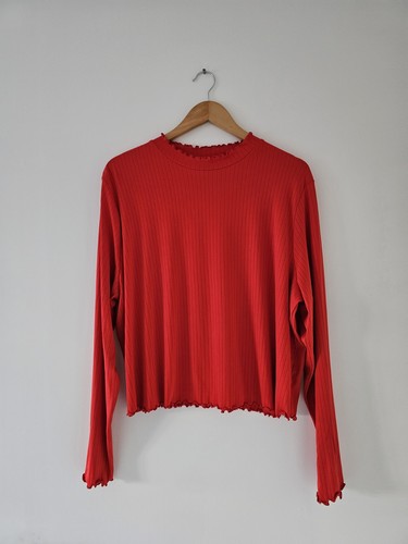 Top donna rosso manica lunga