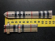 RODER cinturino orologio XL PELLE E TELA TARTAN ansa 20mm fibbia 18mm N.O.S.